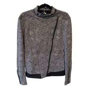 Lululemon Bust A Move Black & White Floral Print Moto Jacket Womens Size 12